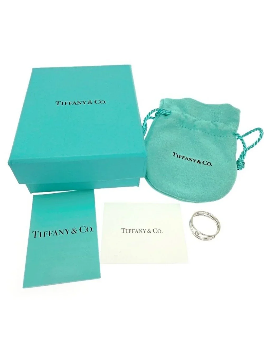 Tiffany & Co Silver Aquamarine Wave Row Ring